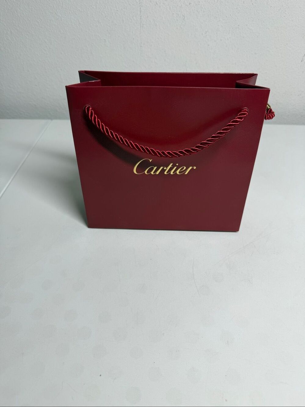 Cartier Red Shopping Bag Luxury Designer Gift Bag Paris 7″ × 8″